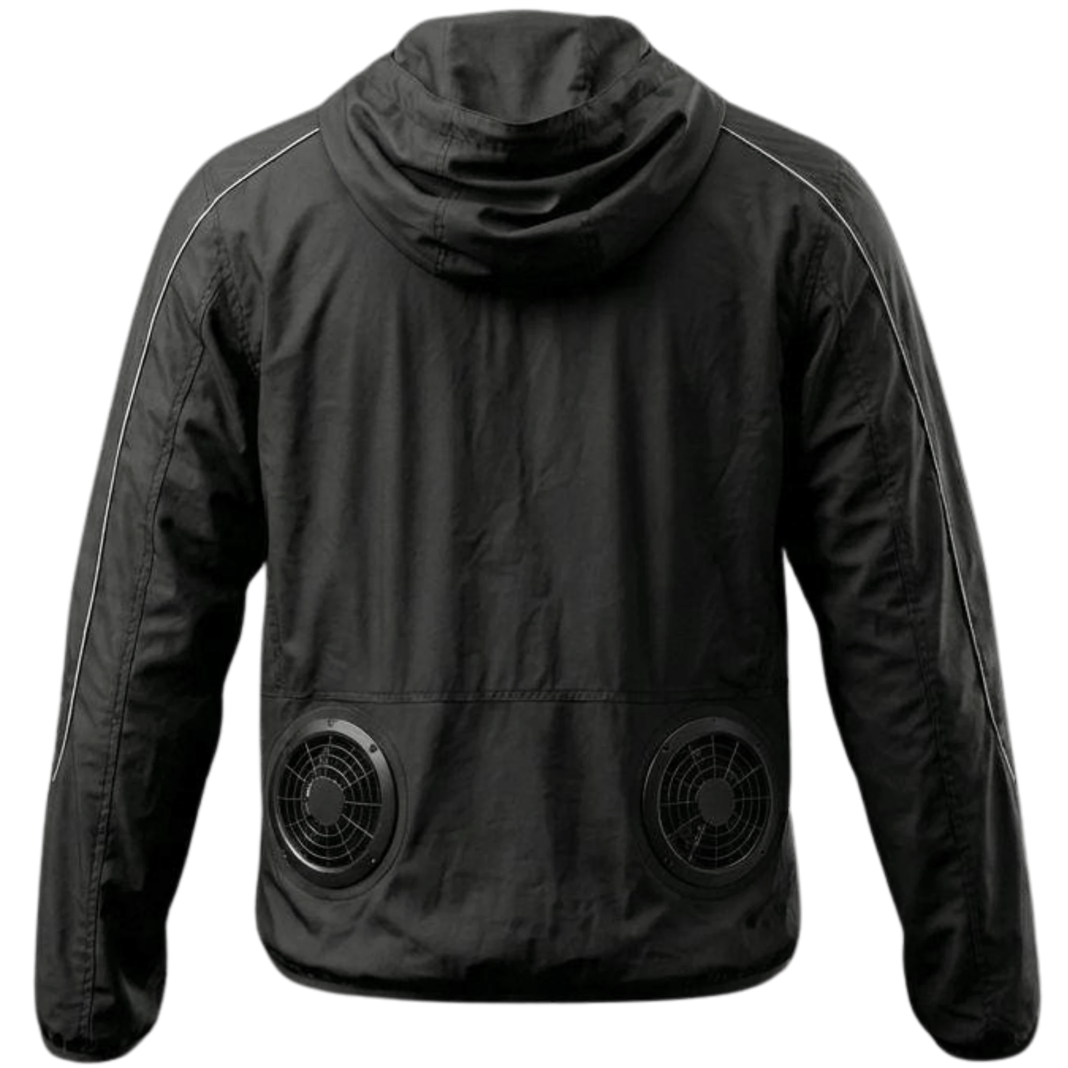 Air Jacket rear view with dual rear-mounted cooling fans