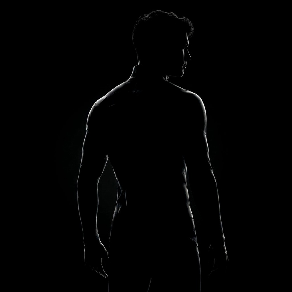 Layer 1 Pro worn, silhouette emerging from black