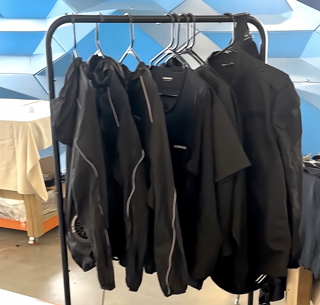 Aurmada garments on the rack, CBC News video still